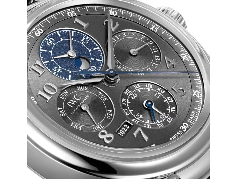 AUTOMATIC MEN'S WATCH STEEL/LEATHER CHRONOGRAPH PERPETUAL CALENDAR DA VINCI IWC IW392103